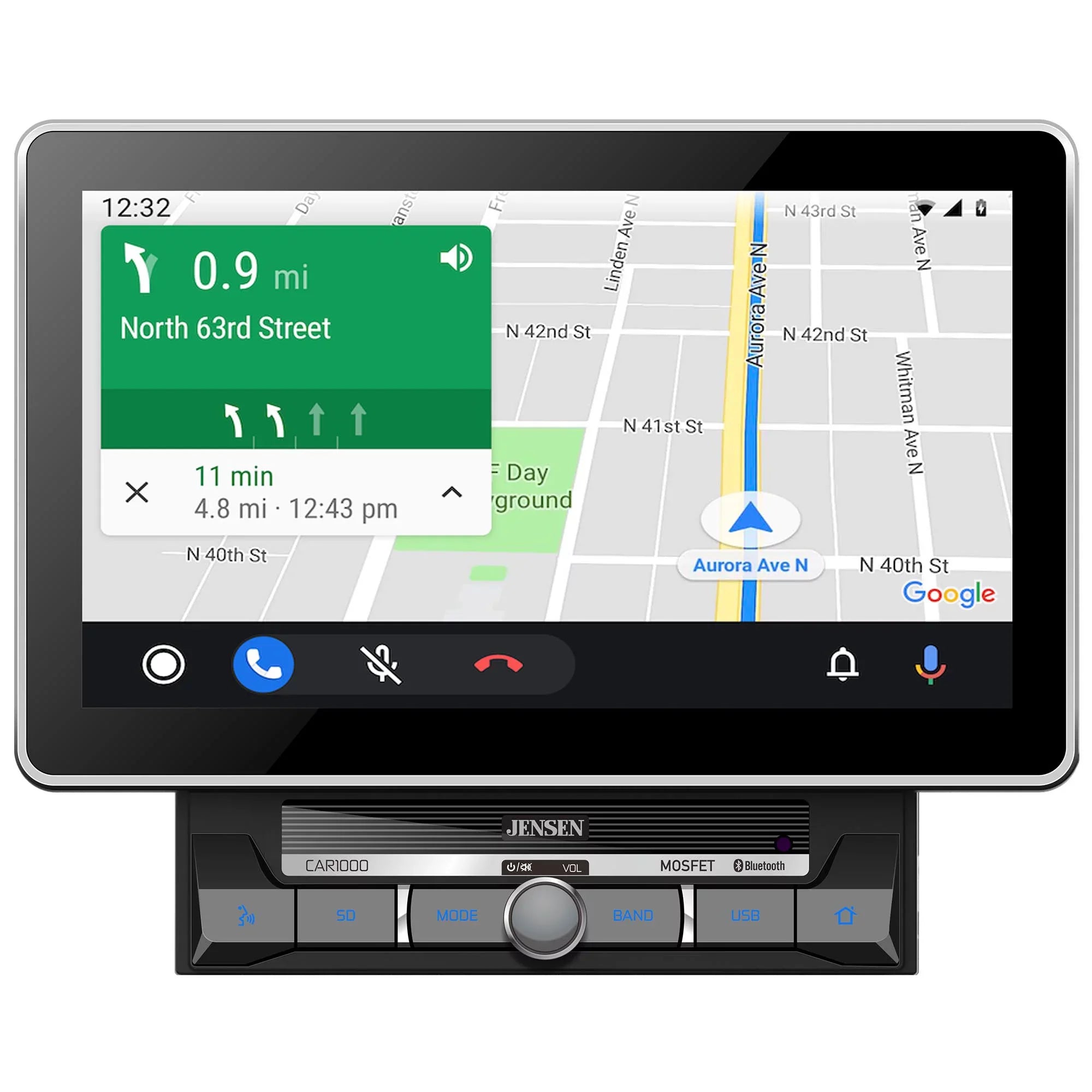 Jensen Carplay Android 2 Auto Mechlesss Din 10 in. LCD & CAR1000