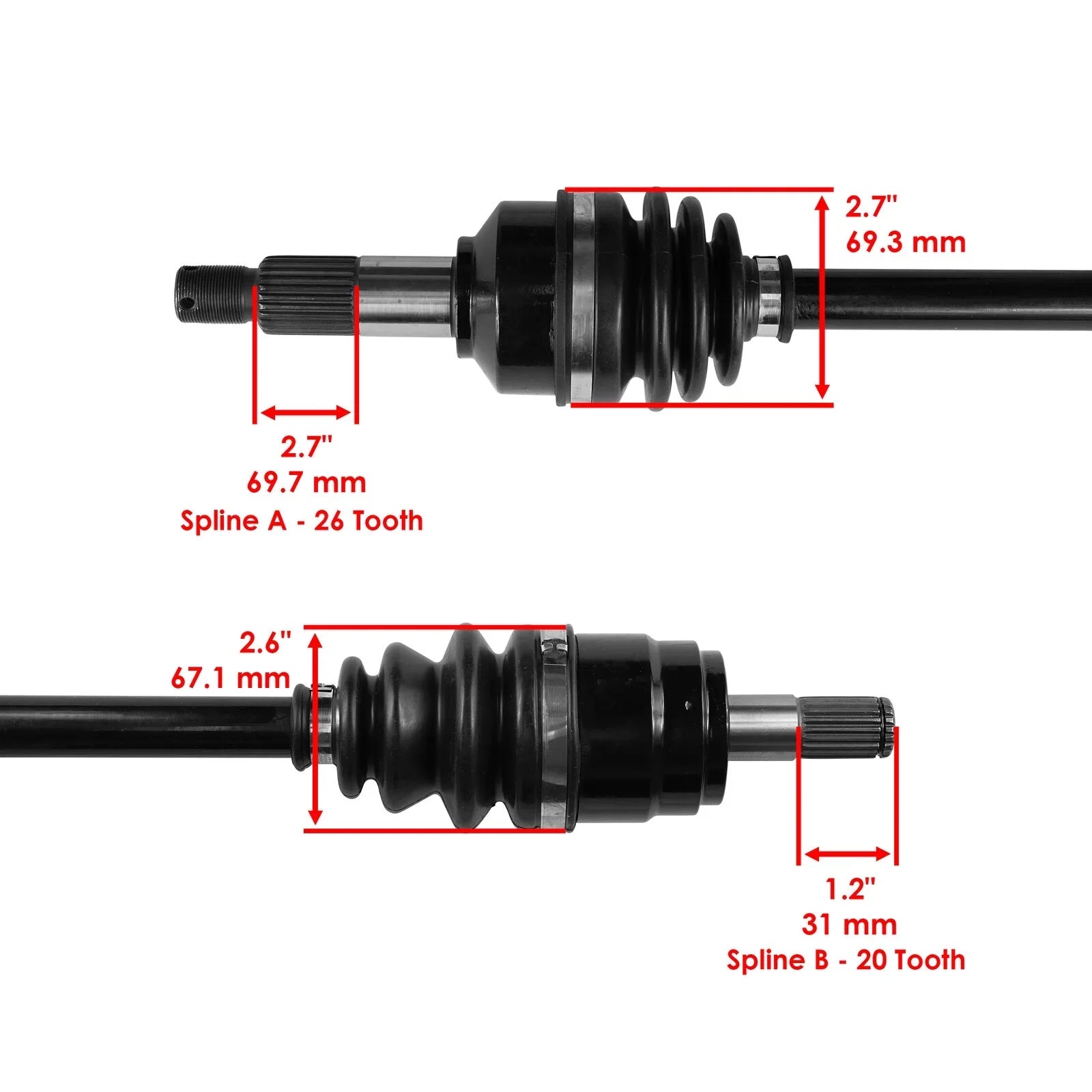 420 Axle for Joint 4X4 CV Honda Rancher TRX420FA5 Left Front TRX420FA6 2015-2019