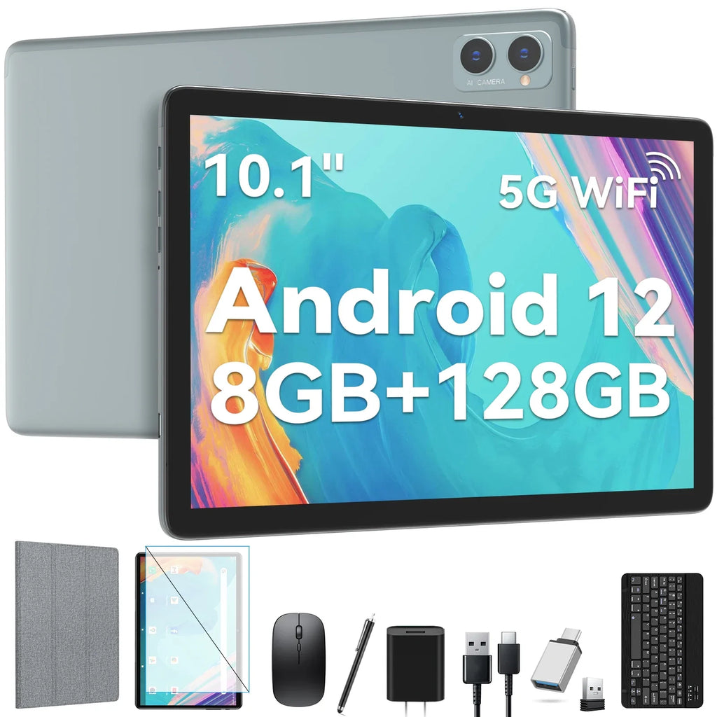 Tablet Tablet,1TB WiFi Tablet,8GB RAM with Mouse Android inch 12.0 Storage,Android Case ROM 128GB Expandable,Octa-Core Tablet Wireless 10.1 Tablet Newest Keyboard Processor,2024 Stylus,5G