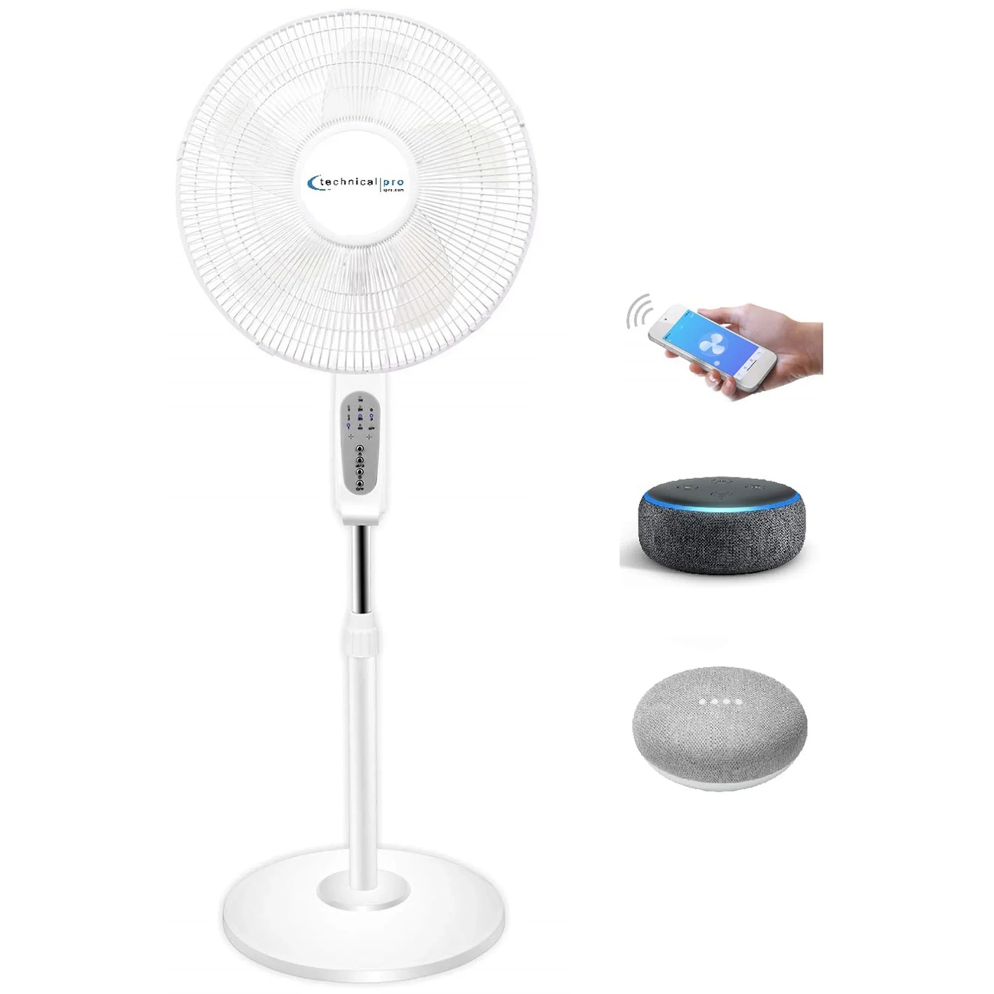 Voice Amazon Compatibe 16" Pro with Feature, Standing with WIFI Home Oscillating Fan Alexa/ Enabled Technical