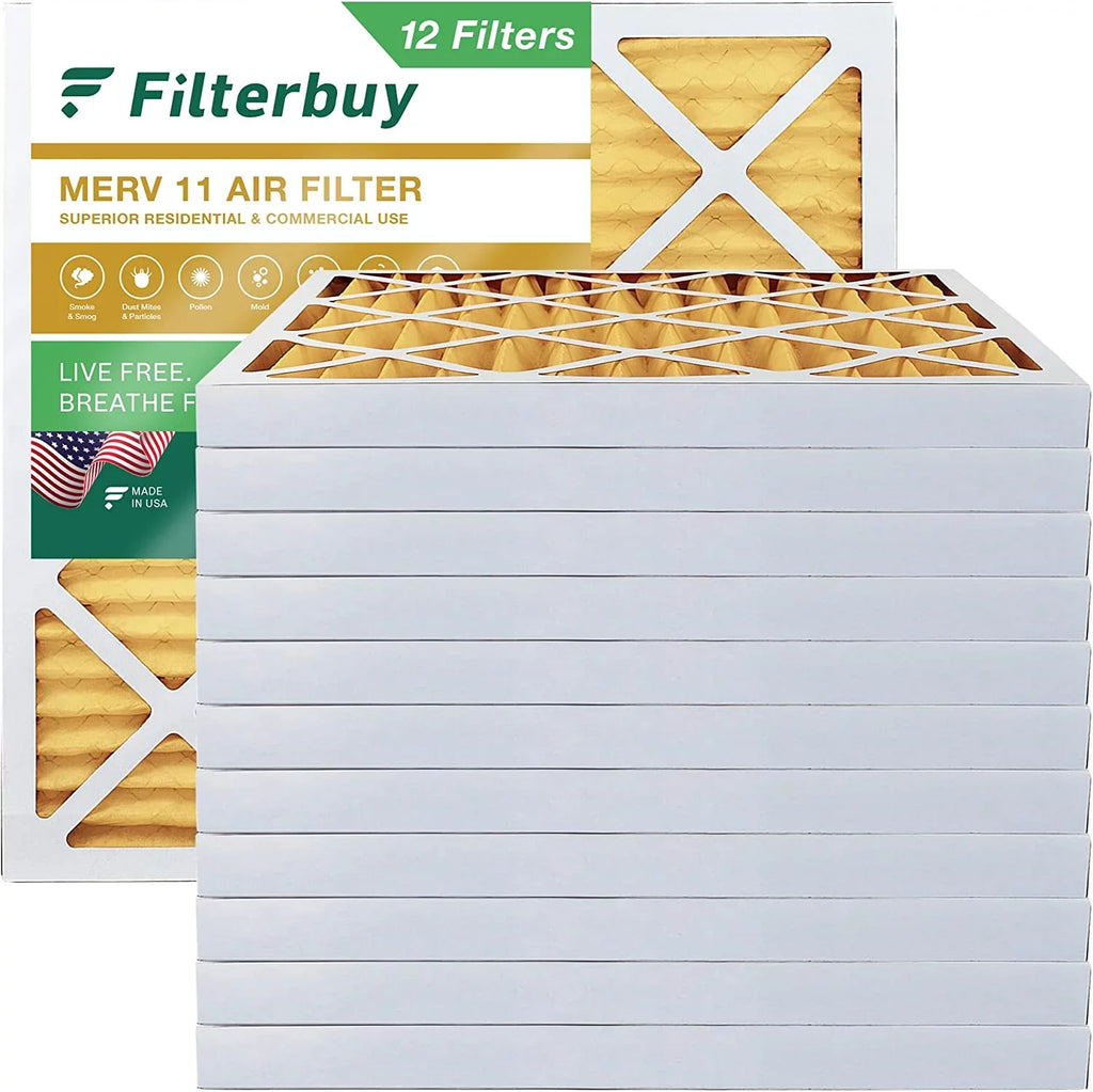 HVAC Filterbuy 15x15x2 (12-Pack) Furnace Filters AC MERV Air Pleated 11