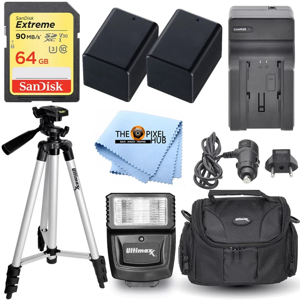 VIXIA R82 Kit Accessory R80 R800 Battery 64GB R400 Canon Bundle Flash R52 for R40 Tripod Charger R50 HF