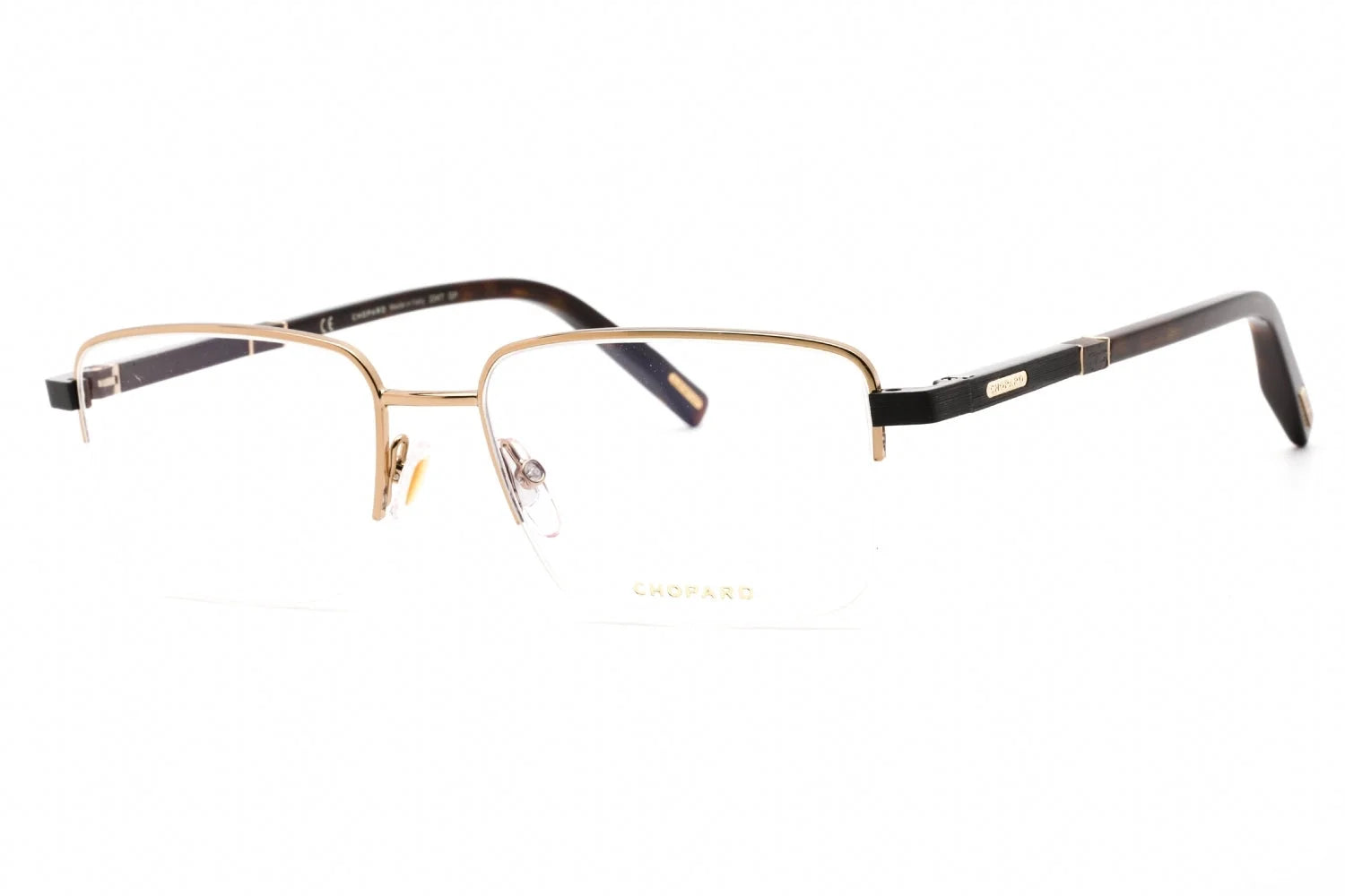 Gold Metal Eyeglasses Shiny Women's 08FF Chopard Grey Frame VCHF55