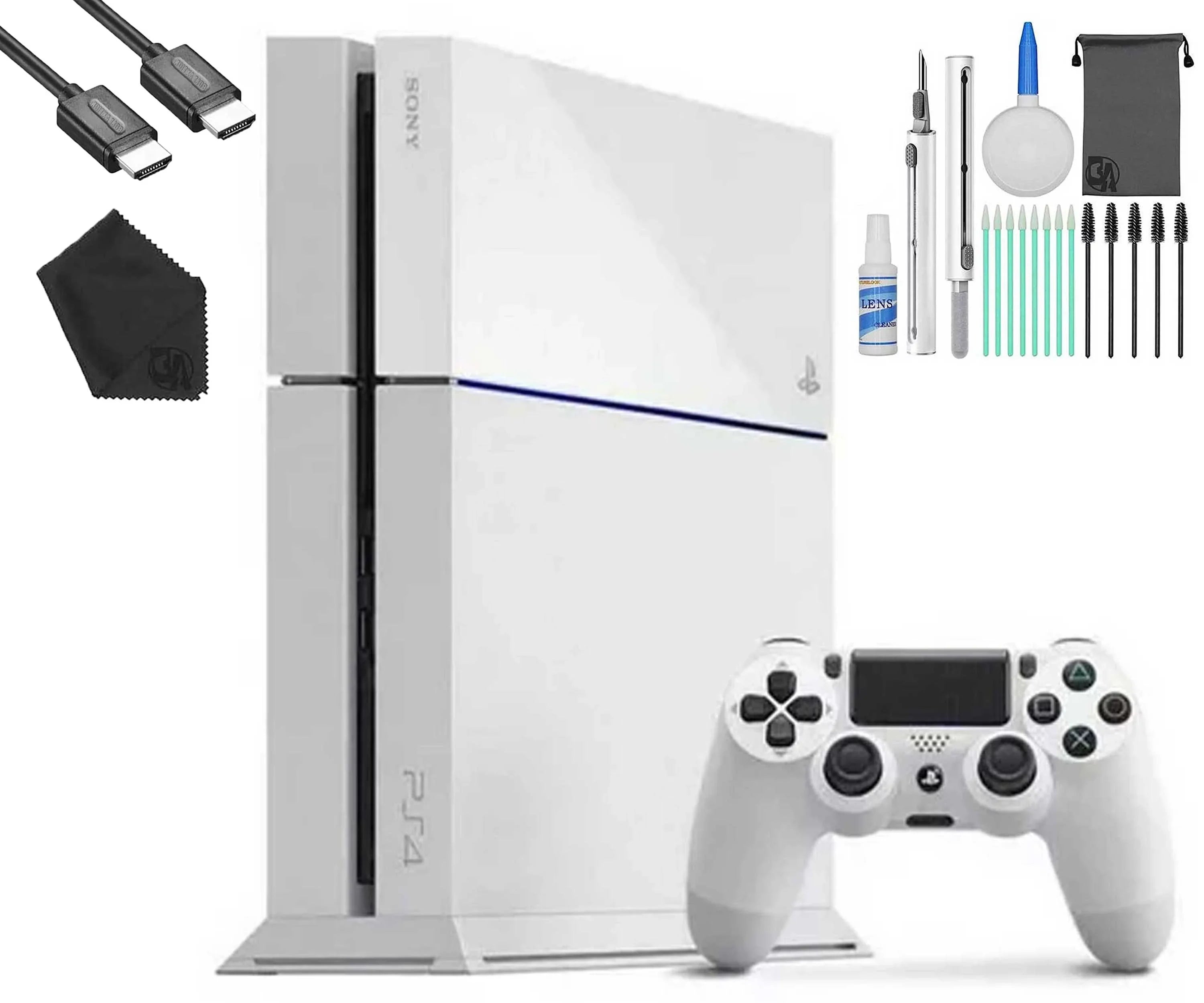 New) White, Kit 4 Console PlayStation Cable (Refurbished: Like Pre-Owned Cleaning Gaming With 500GB HDMI