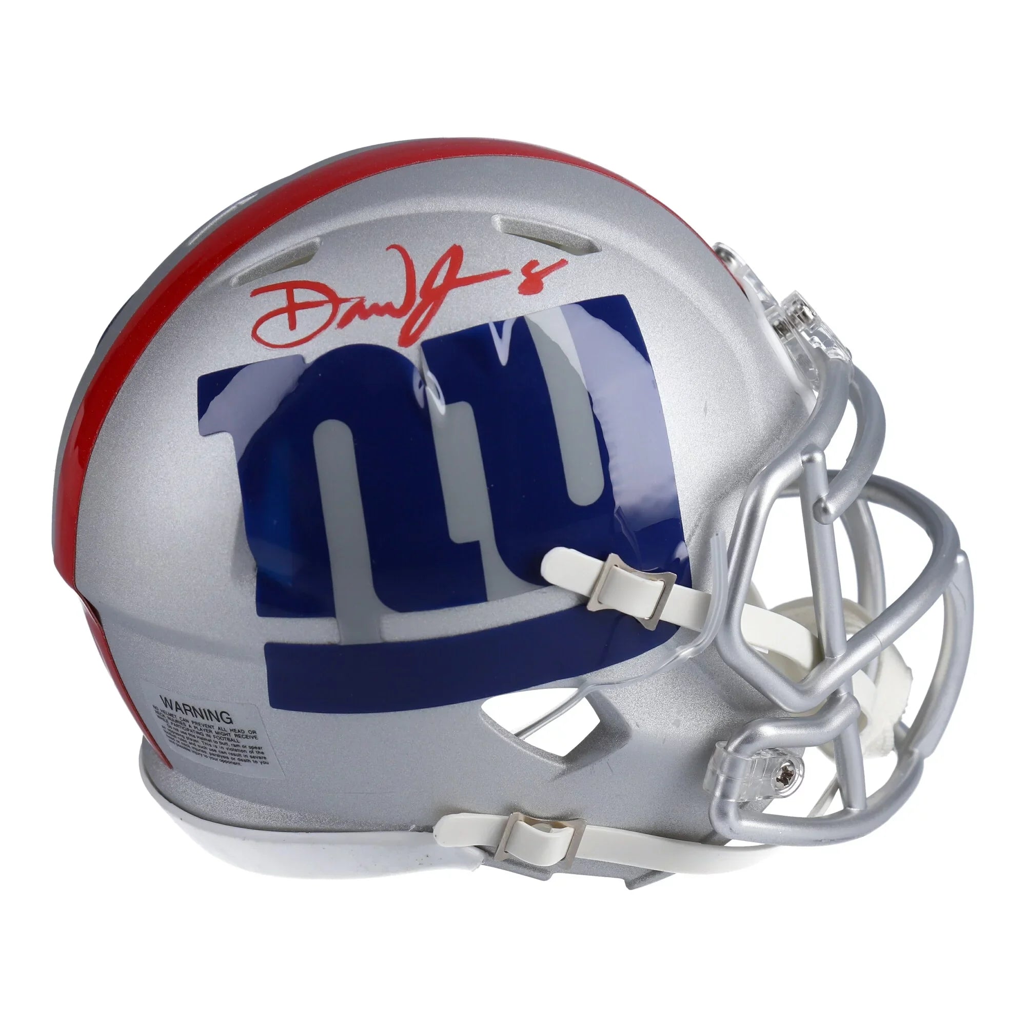 Daniel Alternate New York Riddell Giants AMP Jones Autographed Helmet Speed Mini