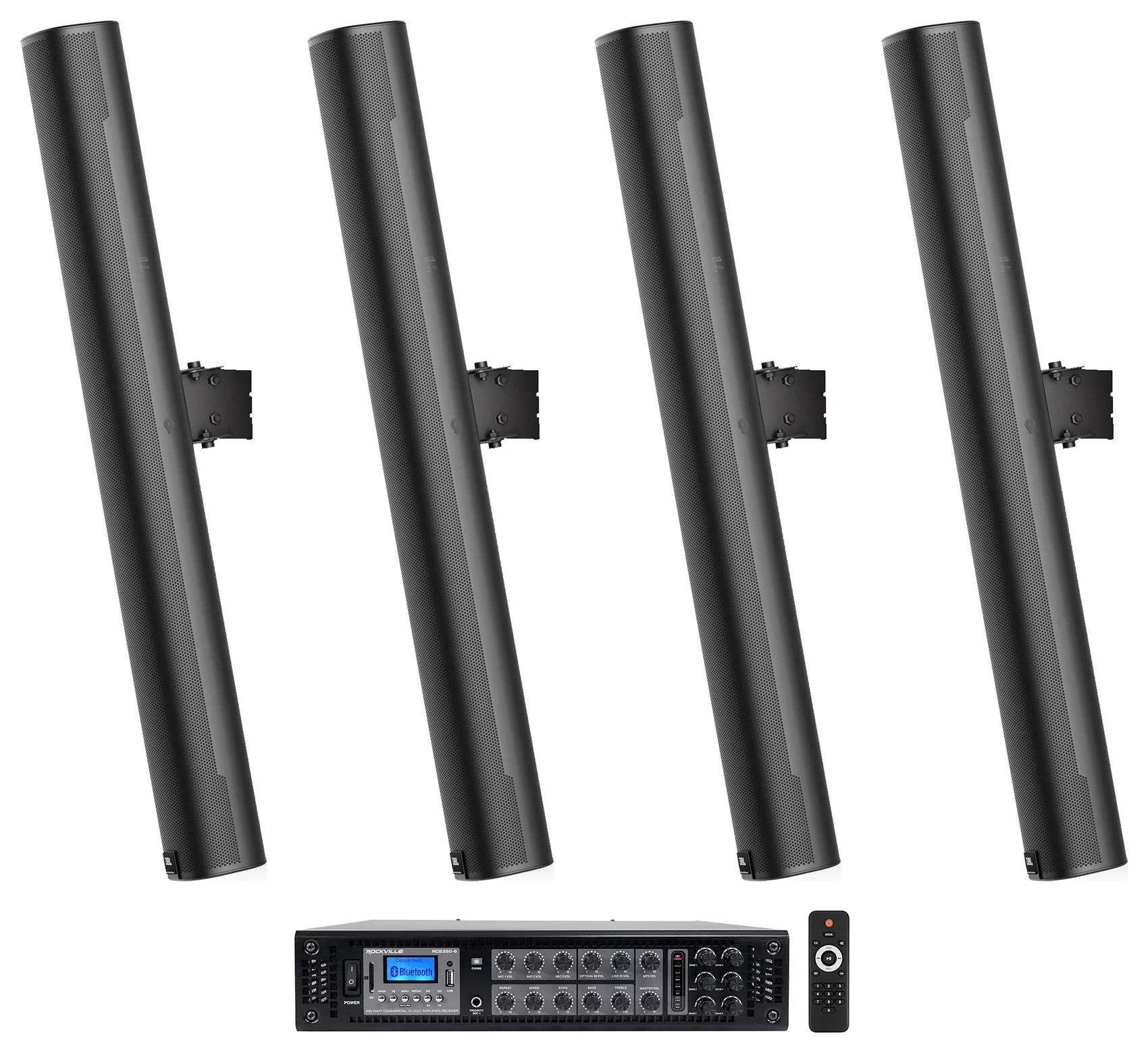 Column Speakers+Amp Array Wall 32" COL800-BK Mount 70V Black Commercial (4) JBL