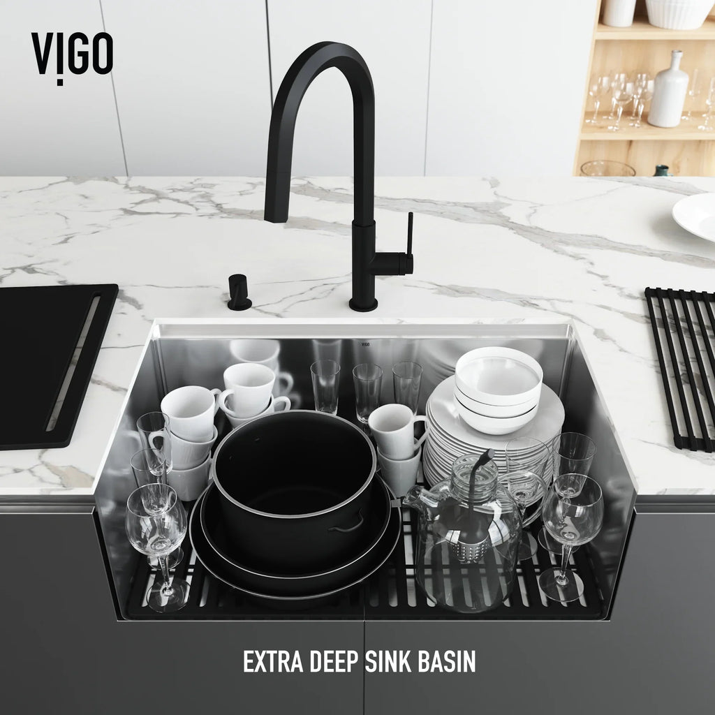 Kitchen Stainless Accessories Undermount with Sink Bowl Steel Single 23 in. VIGO Mercer
