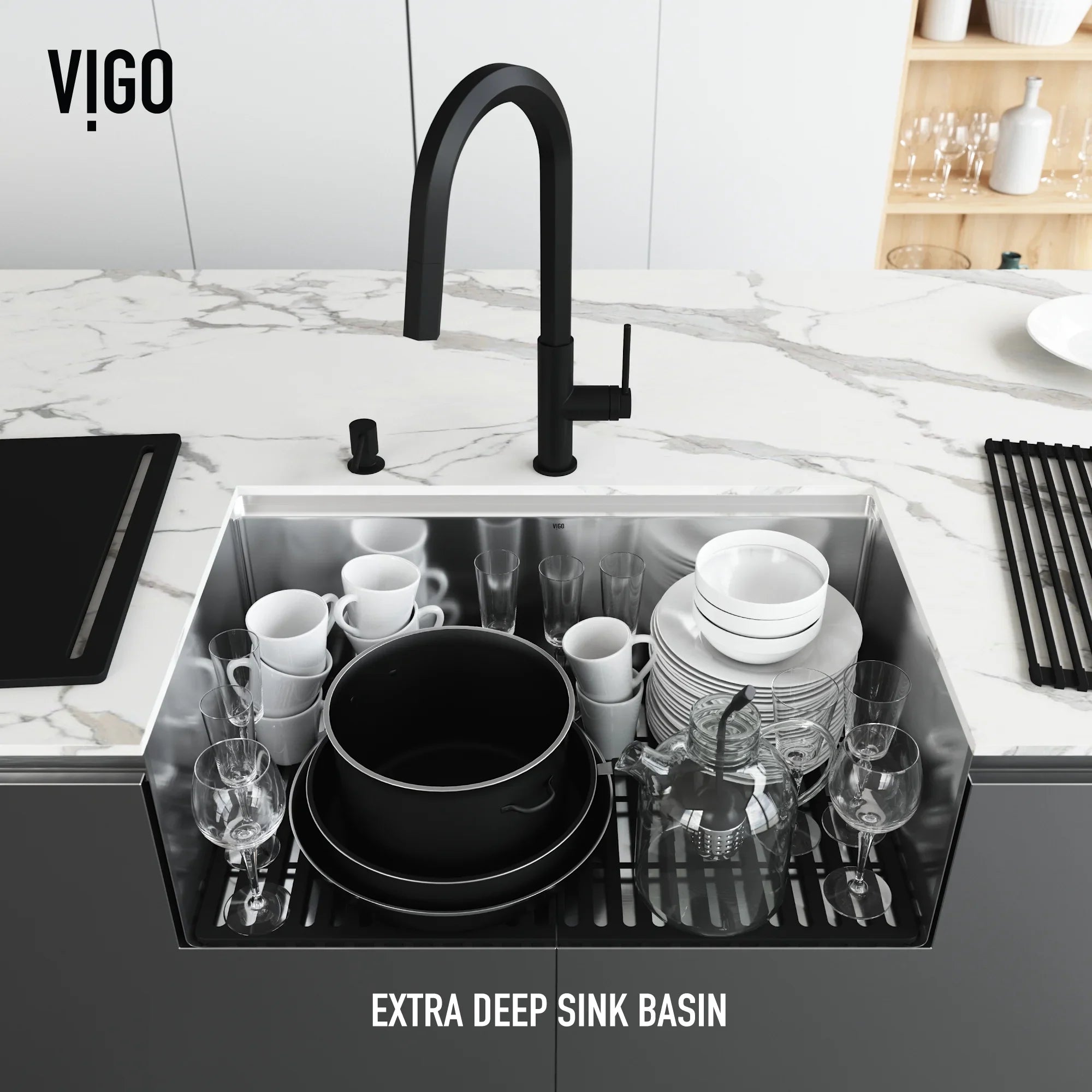 Kitchen Stainless Accessories Undermount with Sink Bowl Steel Single 23 in. VIGO Mercer