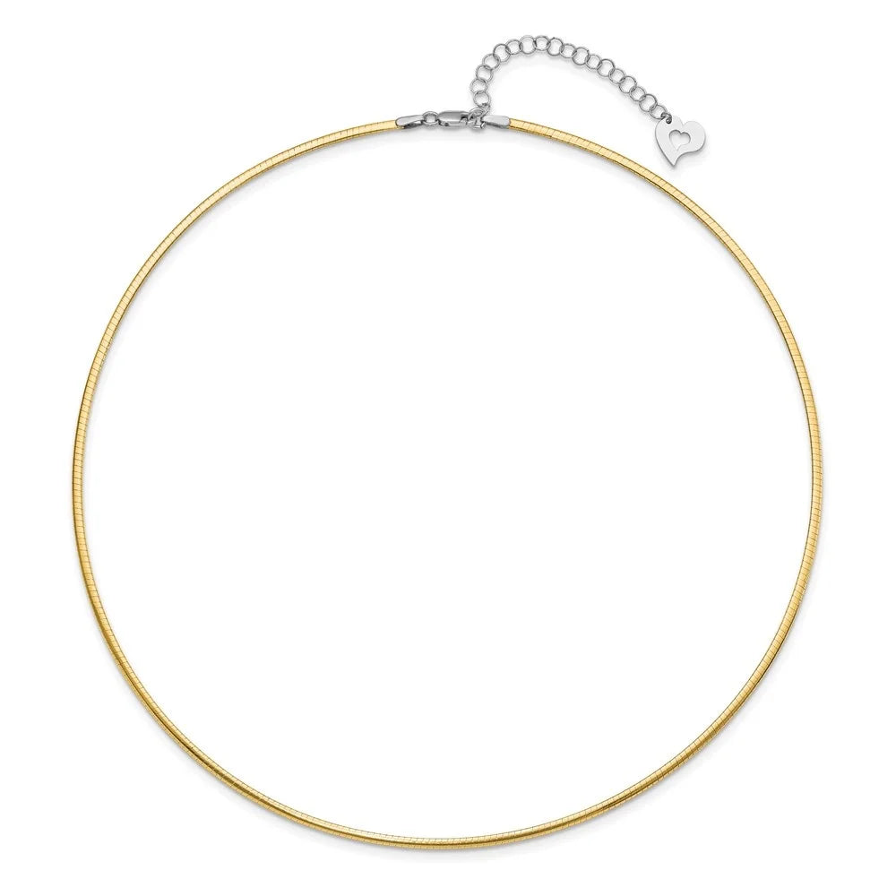 Gold Reversible 2mm 14k Auriga Necklace 18inch Omega for Two-tone Women