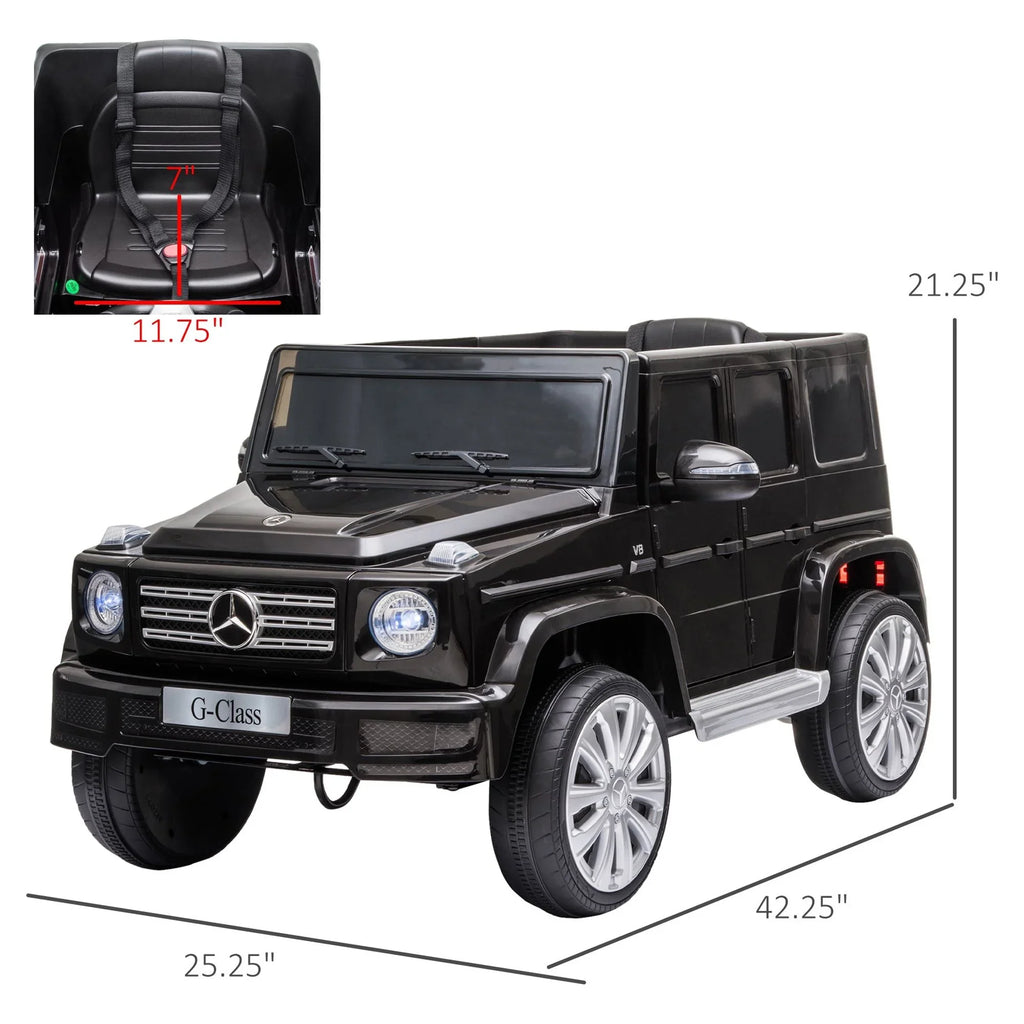 Powered Working Control, Suspension 12 Benz V G500 with Ride-On Headlights, Remote Mercedes & Bright Aosom