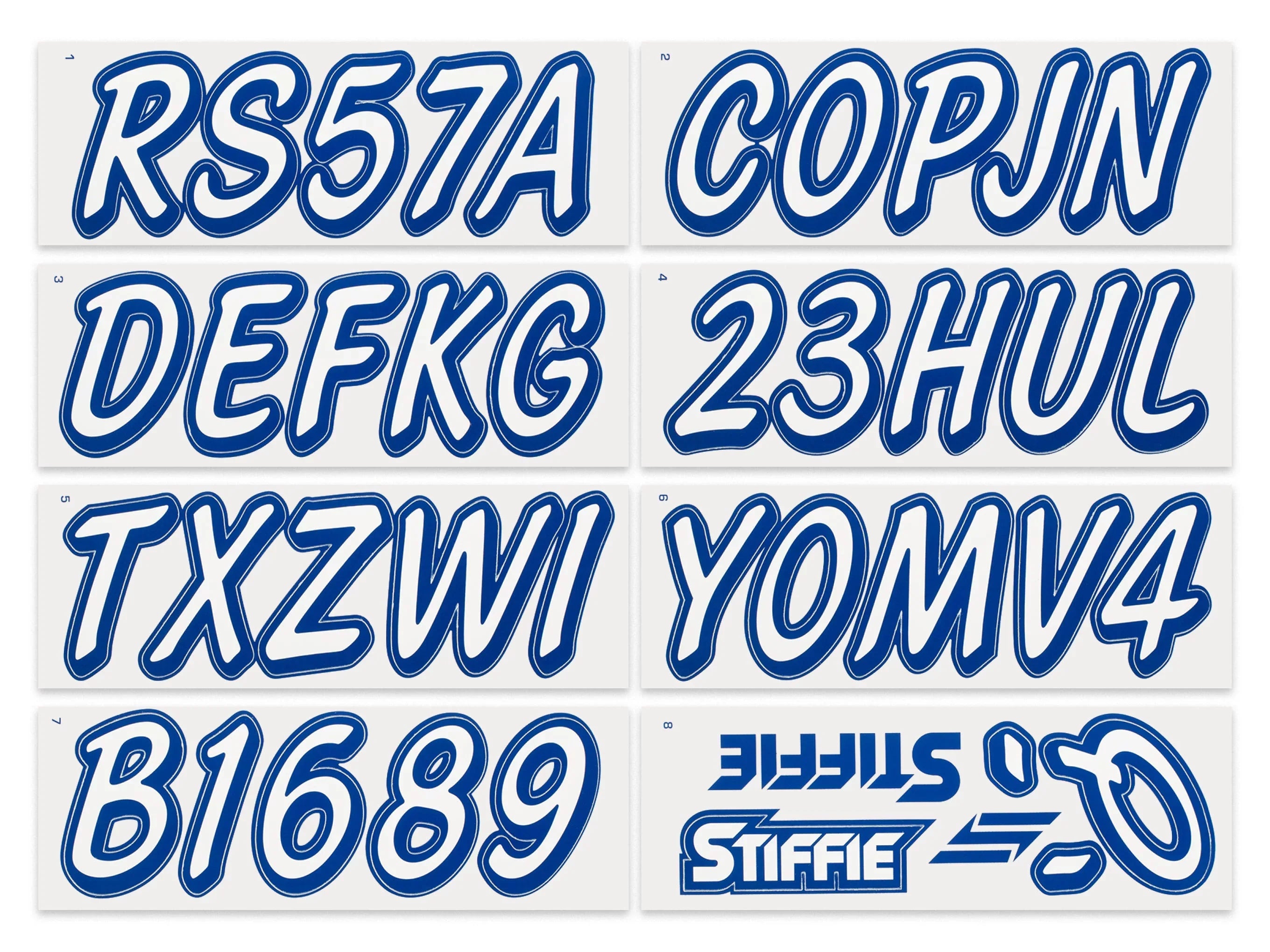 Boats for & Numbers Registration Personal Watercraft Whipline Solid Identification STIFFIE Alpha-Numeric Stickers 3" Decals White/Navy