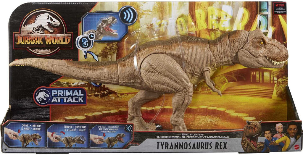 Tyrannosaurus Ages Large Figure for Action World 4 Up Rex Years Jurassic Epic & Roarin’