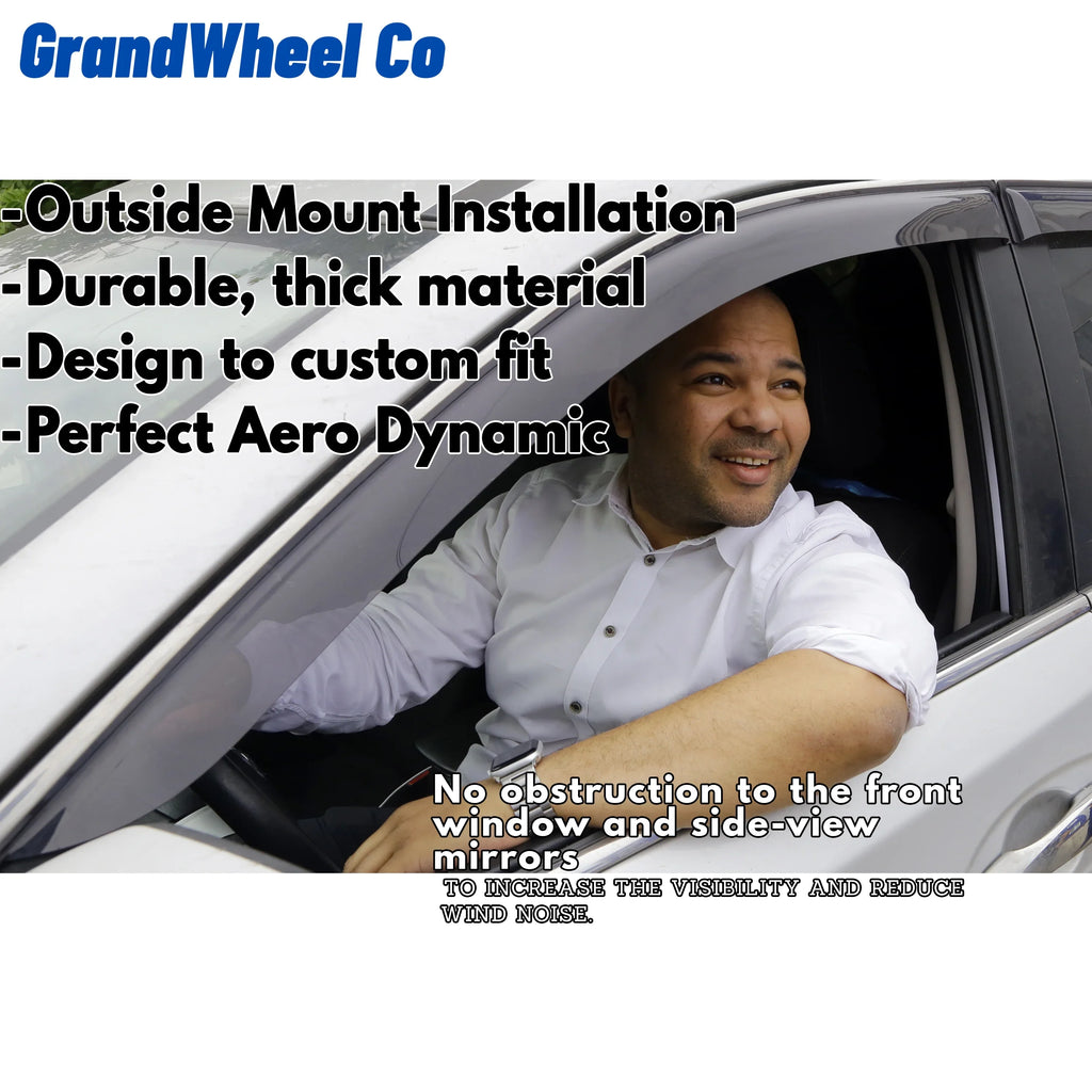 Rain 2021-2024 GW0299 Visor Smoke Tinted Co Vent Tape-On 6pcs. Nissan Guards Compatible with Window - GrandWheel Side Deflectors Rogue