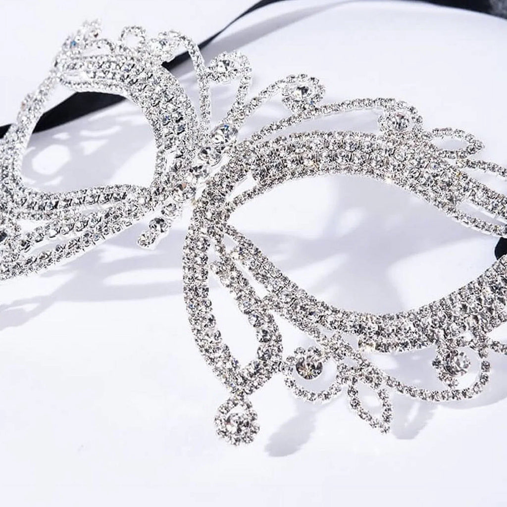 Face Masquerade Crystal Mask Halloween Butterfly Women Rhinestone Accessories for