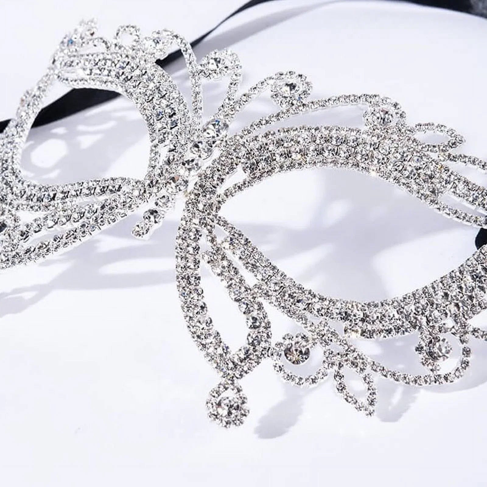 Face Masquerade Crystal Mask Halloween Butterfly Women Rhinestone Accessories for