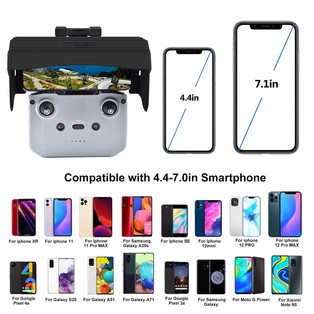 Remote Mini 2 Hood Air for Mavic Drone DJI 2 Control Foldable Phone Shade Sun PU
