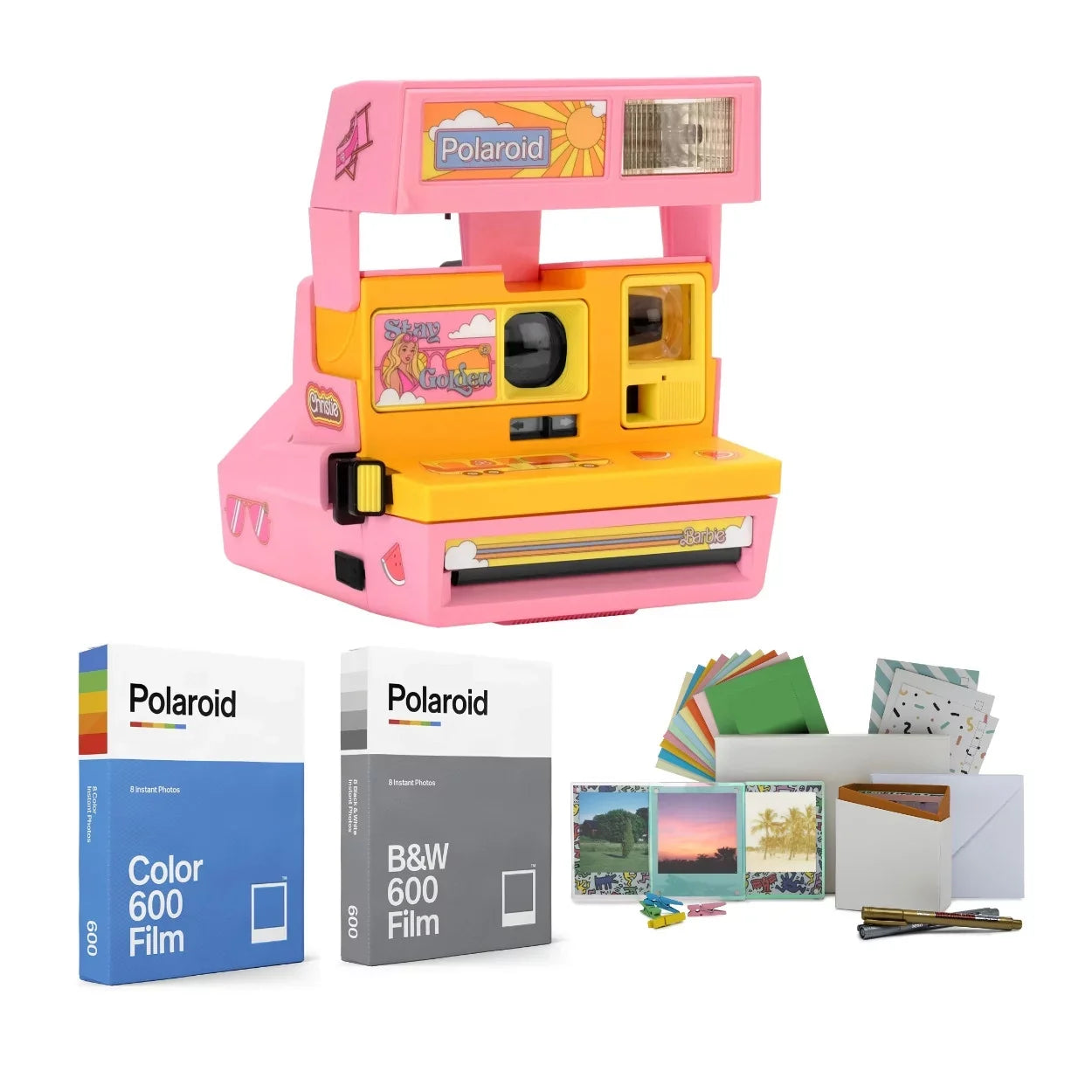 Polaroid Kit Film Photobox with Barbie and Camera Bundle Malibu 600 Film Instant