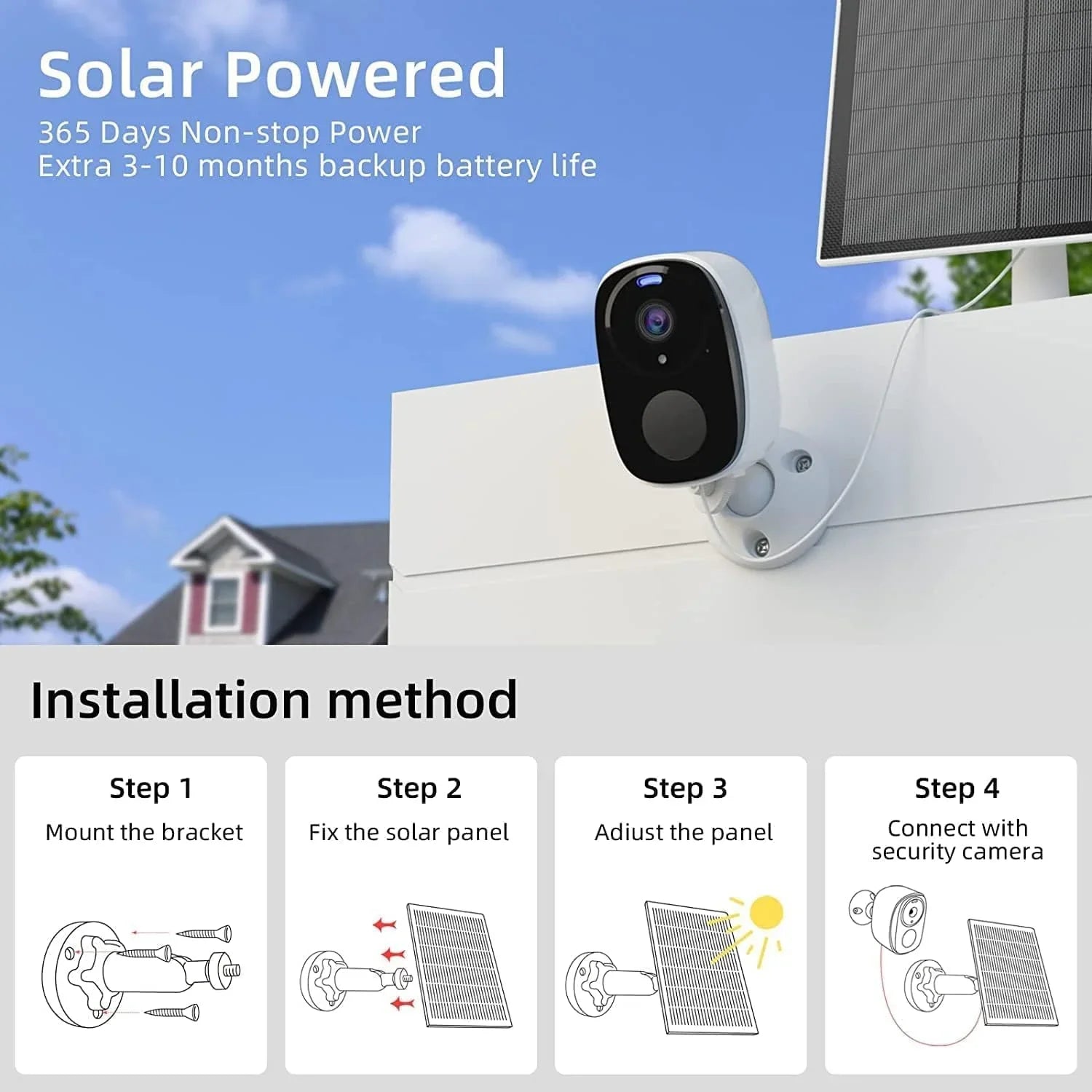 Security, Storage Night Security Cameras Vision, Home 2Pack Waterproof, for Cameras Two-Way SD Detection, Color with 2K Panel with IP65 AI Motion Card/Cloud Camera exterior Solar Audio, Home Wireless