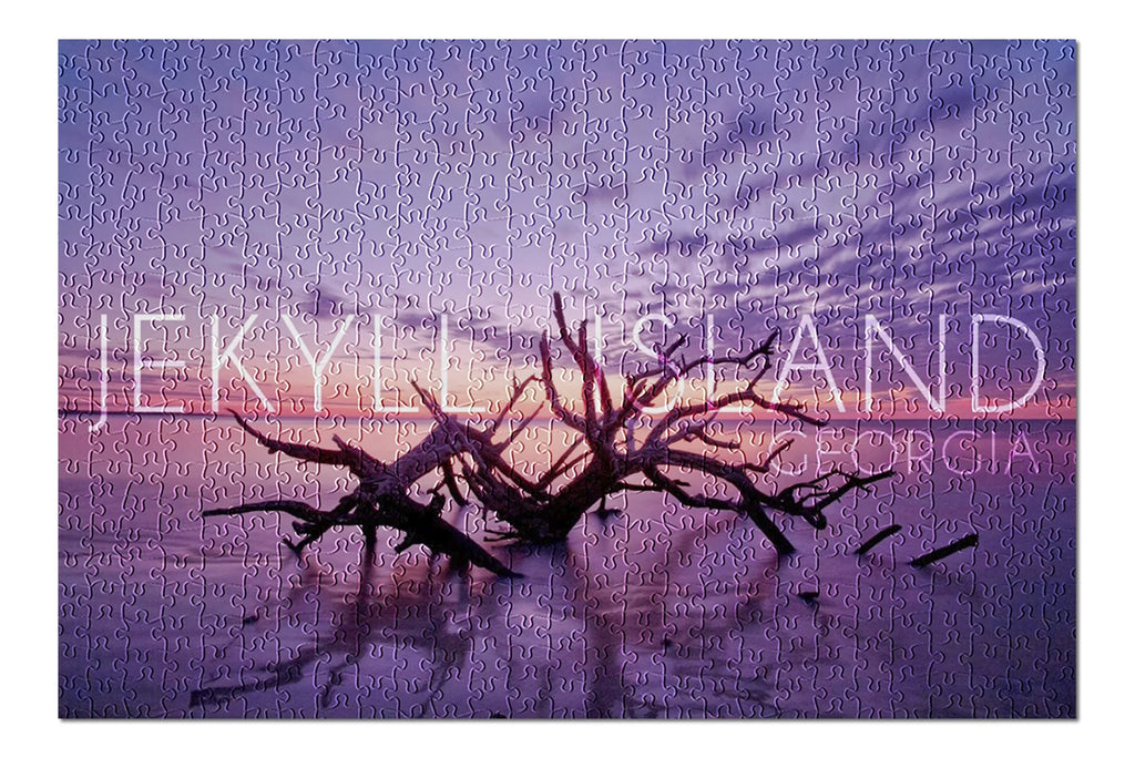 for USA) Jigsaw Island, in and Puzzle on at Sunset Piece Family, inches, Adults 500 (19x27 Made Georgia, Premium Driftwood Beach Jekyll