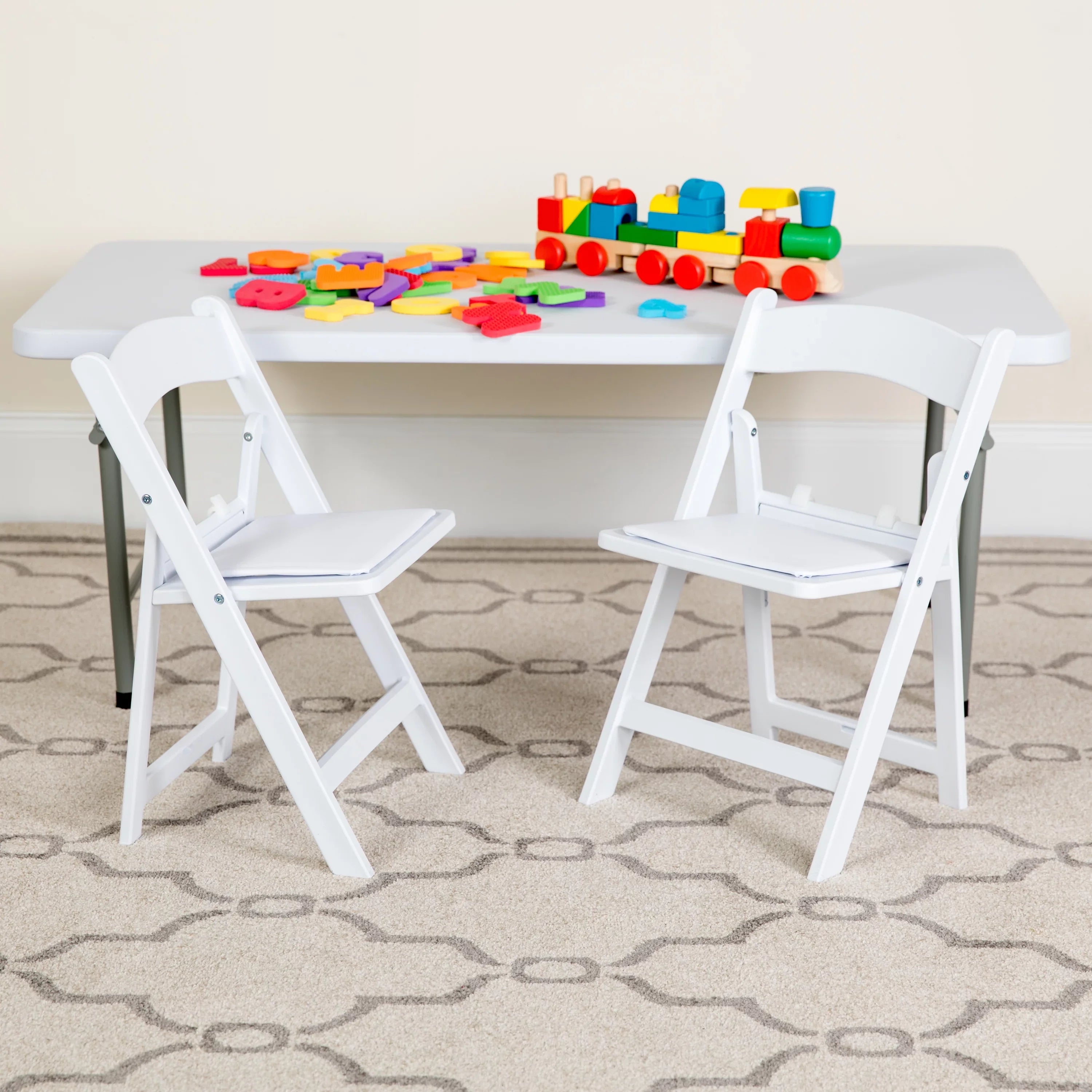 Seat Padded Furniture Resin White Flash Pack with HERCULES White 11 Vinyl Chair Kids Folding