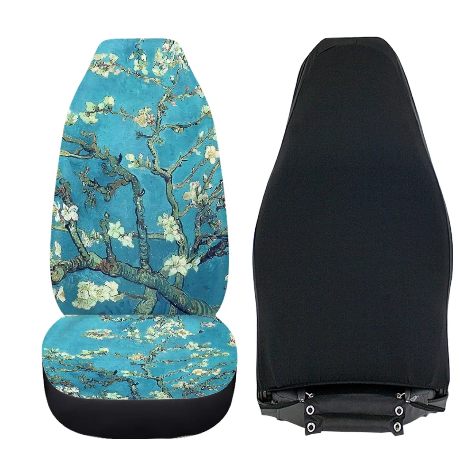 for Sedan Covers 2 Most Seat Blossoms Xoenoiee Car to Polyester Bucket Truck, Seat Front Cars Set Seat Install Print Pickup Plum Vehicle Cover Pack Cover SUV Easy