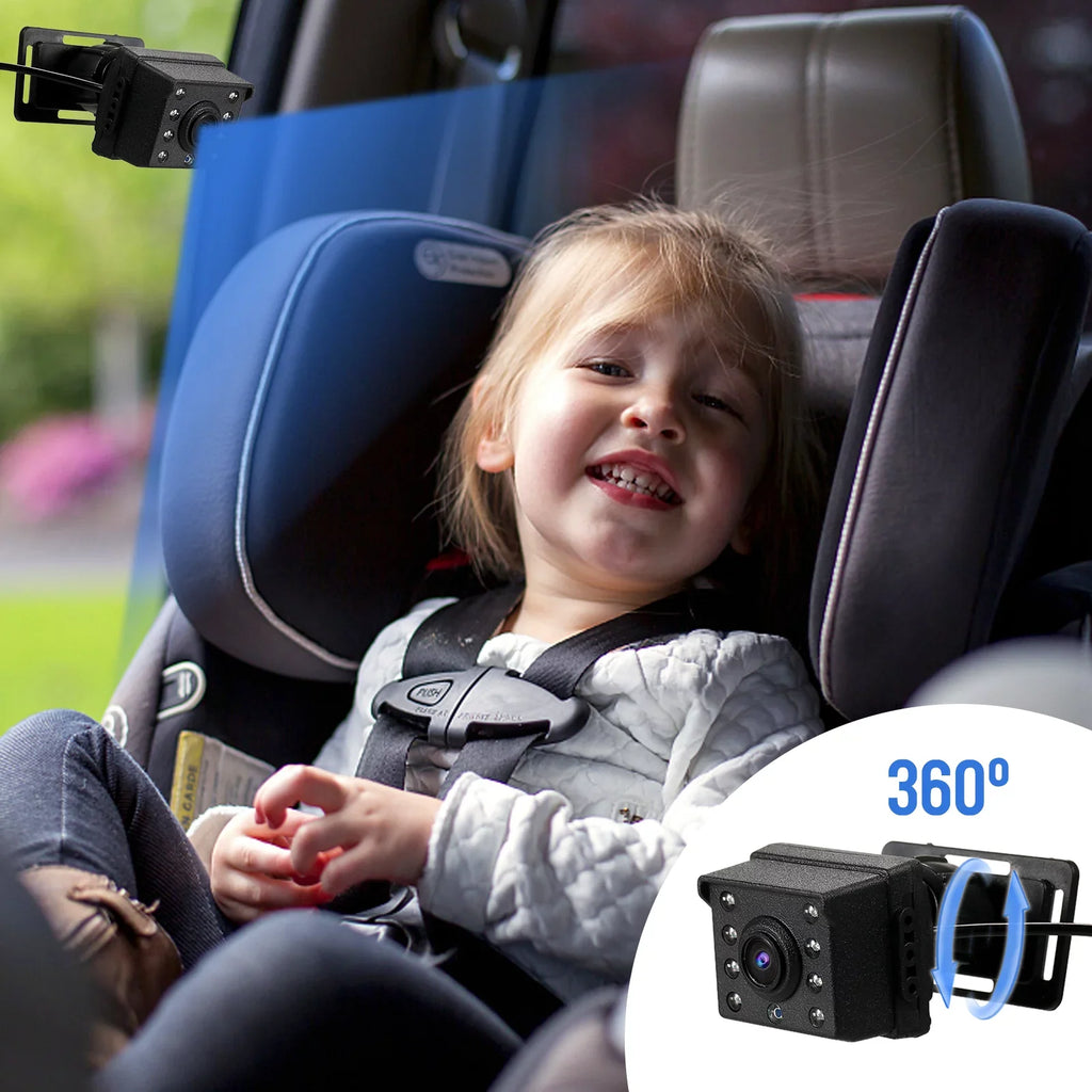 Baby IPS Function Adjustable Night Car Baby Angle Screen with Mirror Pets Car with 4.3'' Shinysix View for Camera 1080P Monitor Mirror, Infants Vision Kids Wide Baby