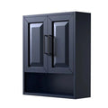 Daria Over-the-Toilet Cabinet Storage Wyndham Collection Bathroom Black Trim with Blue Wall-Mounted Matte Dark