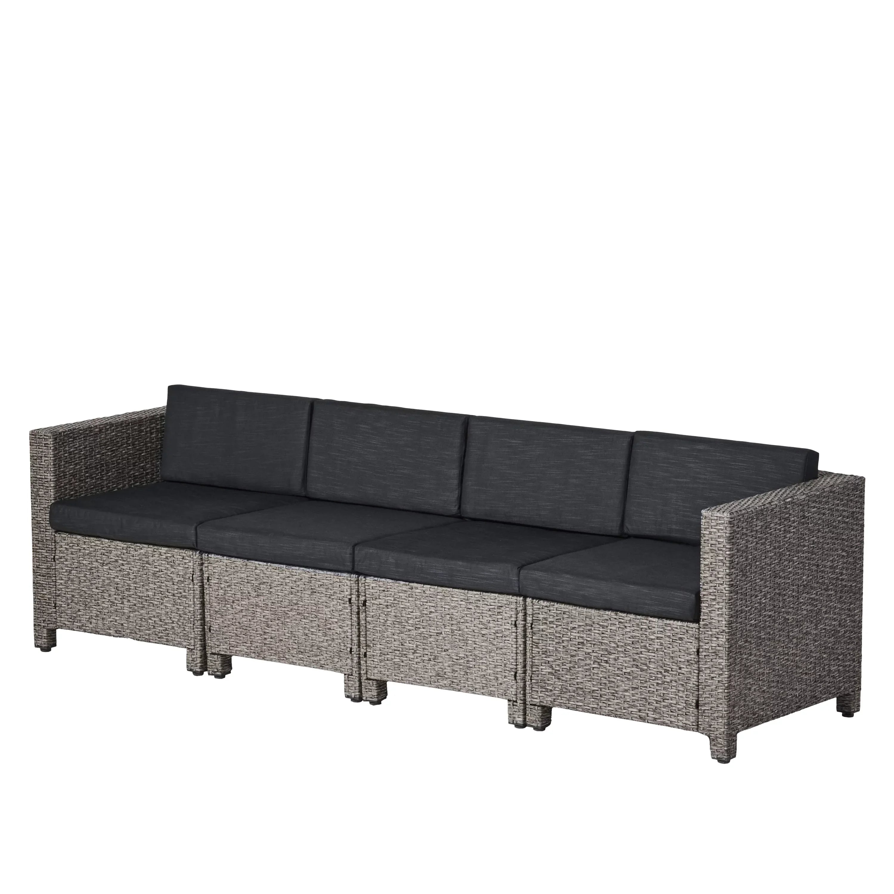 and Black GDF Dark Cushions, Mixed Sofa Studio Venice 4 Seater exterior Wicker Sectional Gray with