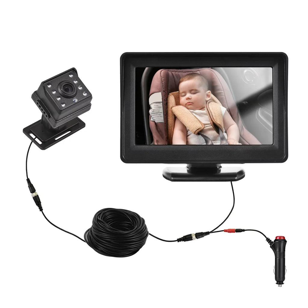 Easy 720P Camera Seat Seat Night Car Mirror Camera Baby Rear Facing Installation Display 4.3 Monitor 150° Baby Mirror moobody Car Wide Inch Baby View for Monitor Vision Car