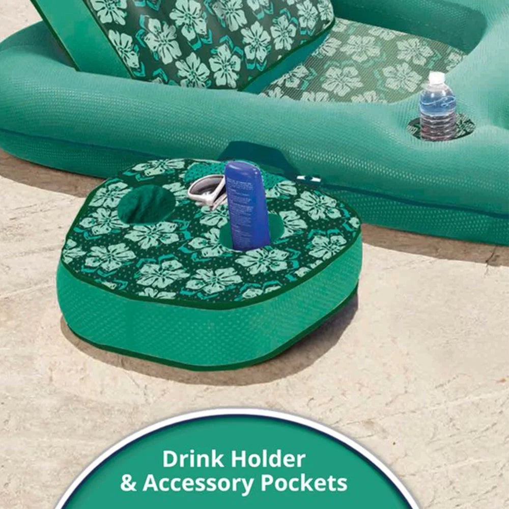 2in1 Floral & Aqua Leisure Lounger, Campania Pool Zero Gravity Float