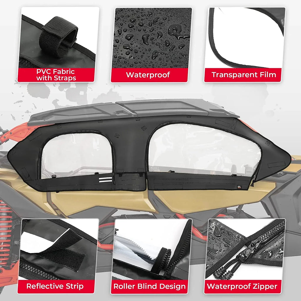 Am Enclosure Soft Kit, Upper Max Can with Set Doors 4 Cab 2017-2023 Kemimoto Models Seater Compatible top Soft UTV Door X3 Maverick