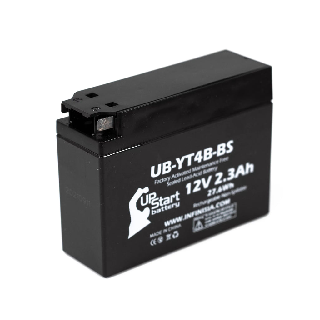 2002 12V, Motorcycle UB-YT4B-BS Battery - Battery 400CC Free, Yamaha for 3-Pack Maintenance UpStart Activated, SR400 2.3Ah, Factory Replacement