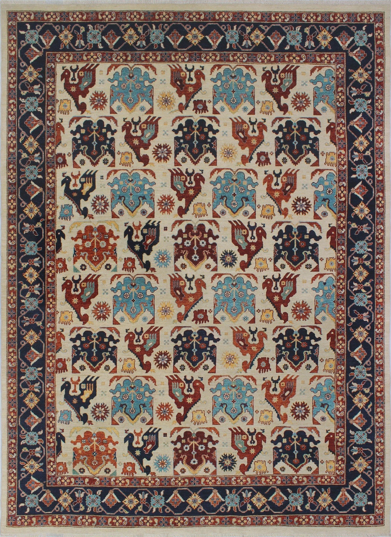 Aria x Rug, 8'8" Gormal Ivory/Blue 11'11"