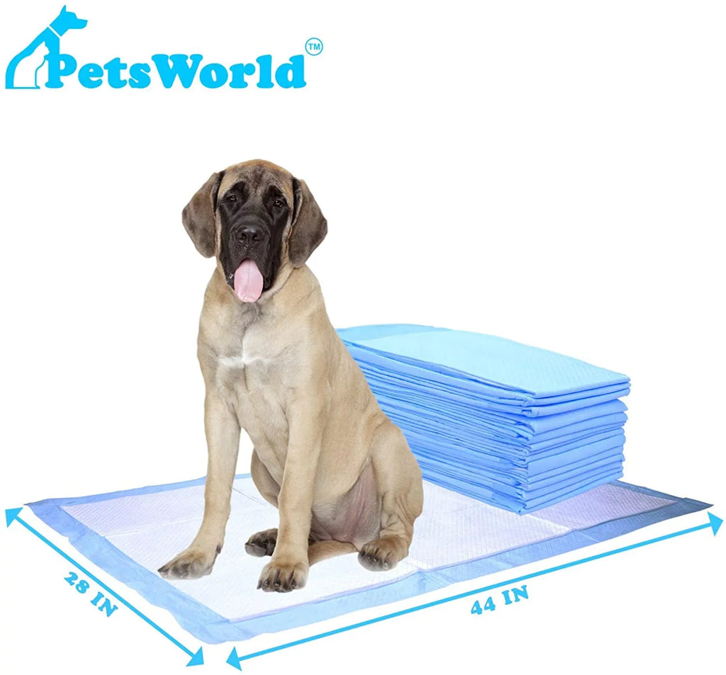 Ct, Massive Gigantic, Resistant, Pads, inch, Training/Potty XXXL Absorbent 28x44 & PETSWORLD Super 1,000 Tear Mastiff's Dog Leak-Proof