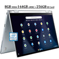 8GB USB-C Touchscreen C433 14" Business Webcam SD Chromebook 64GB Intel Laptop ASUS M3-8100Y Flip Chrome + DDR4 UHD Card Graphics eMMC OS FHD 256GB 14 Processor IPS Intel 615 Core 2-in-1 Silver