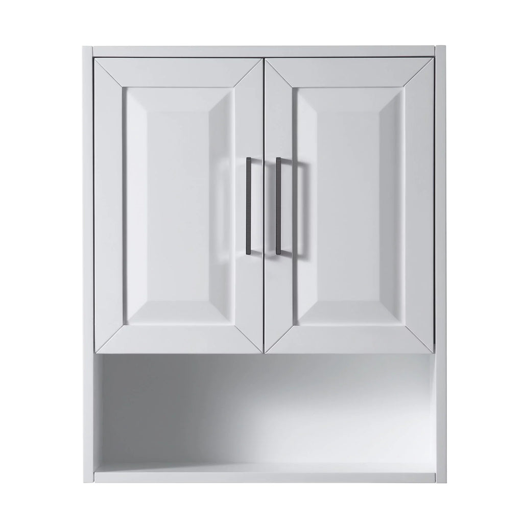Daria Over-the-Toilet Cabinet Storage Wyndham Collection Bathroom Black Trim with Blue Wall-Mounted Matte Dark