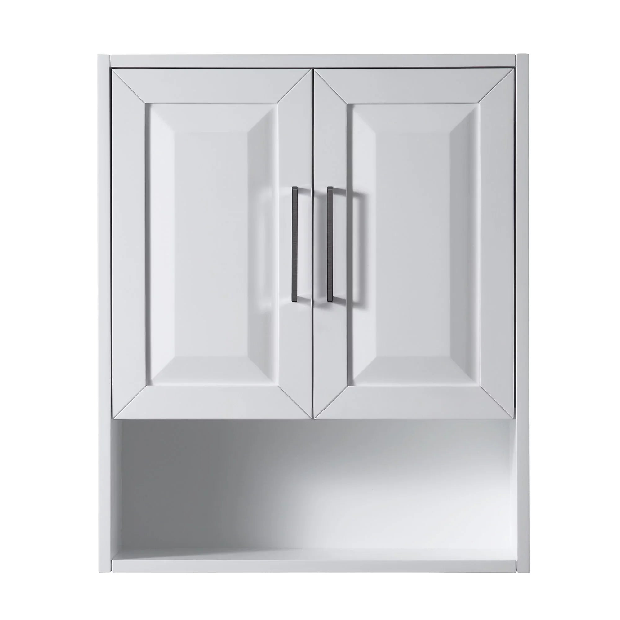 Daria Over-the-Toilet Cabinet Storage Wyndham Collection Bathroom Black Trim with Blue Wall-Mounted Matte Dark