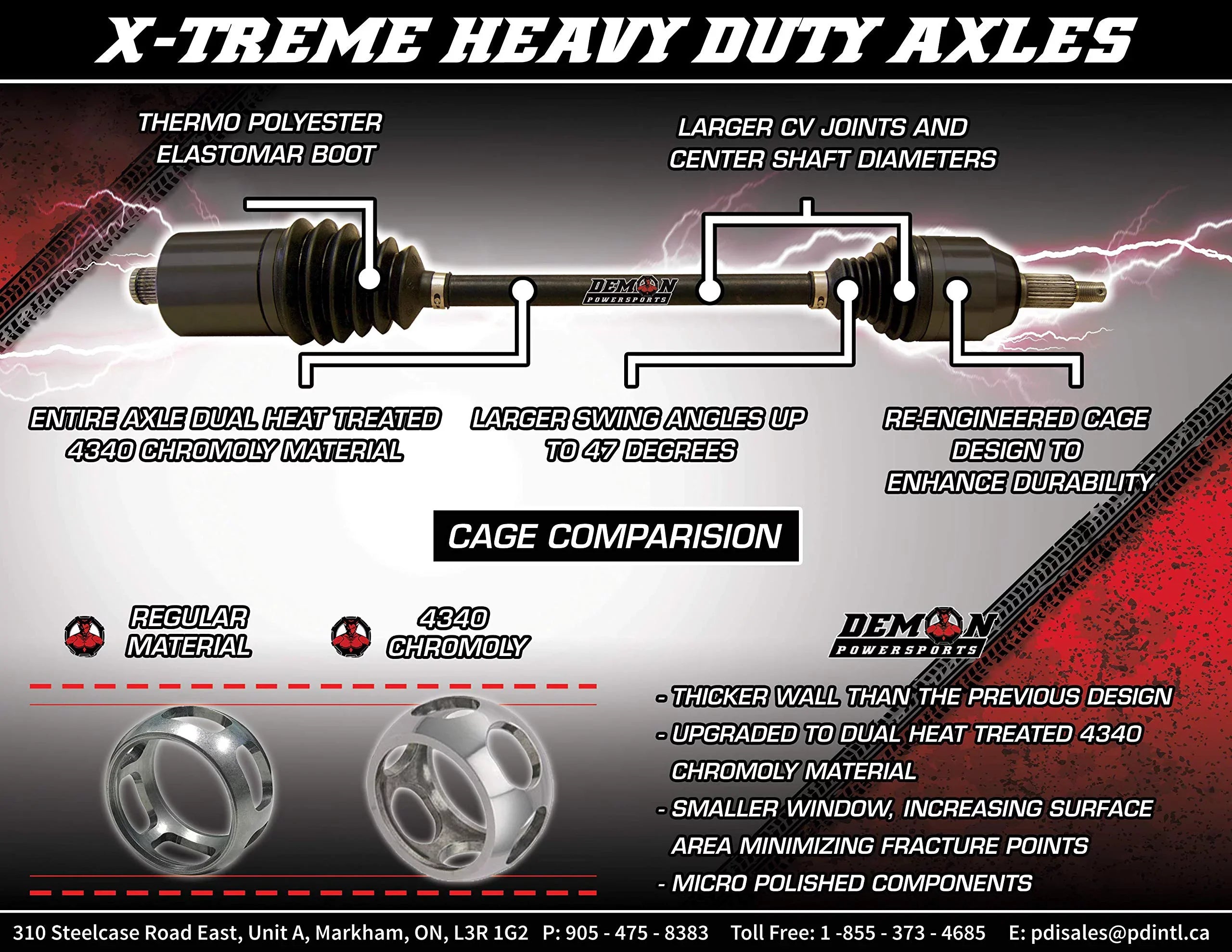 '- 1000 General Polaris HCR) Long 2018 Heavy for Duty [Front] Axle 2017 Powersports 5 Travel Spec, Series Demon 2019) (2016 (Race inch EPS Xtreme