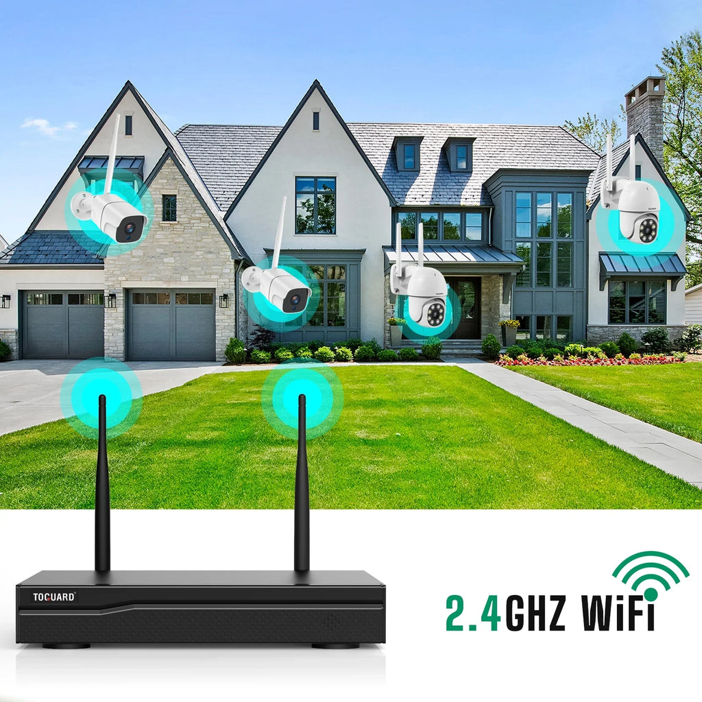 Security System HDMI 2X3MP Camera CCTV with WiFi Dome Toguard Camera exterior Drive, 1TB Connector Wireless Hard