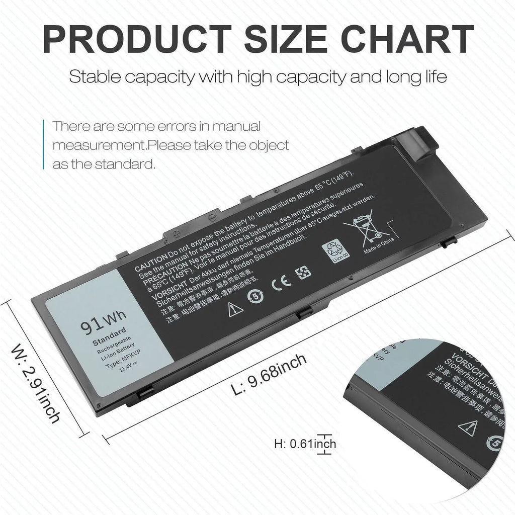 7520 MFKVP Battery 0FNY7 T05W1 7710 For 7720 Precision 7510 17-7710 M28DH