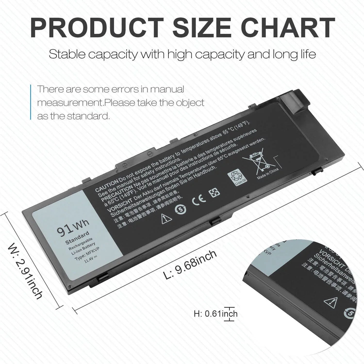 7520 MFKVP Battery 0FNY7 T05W1 7710 For 7720 Precision 7510 17-7710 M28DH