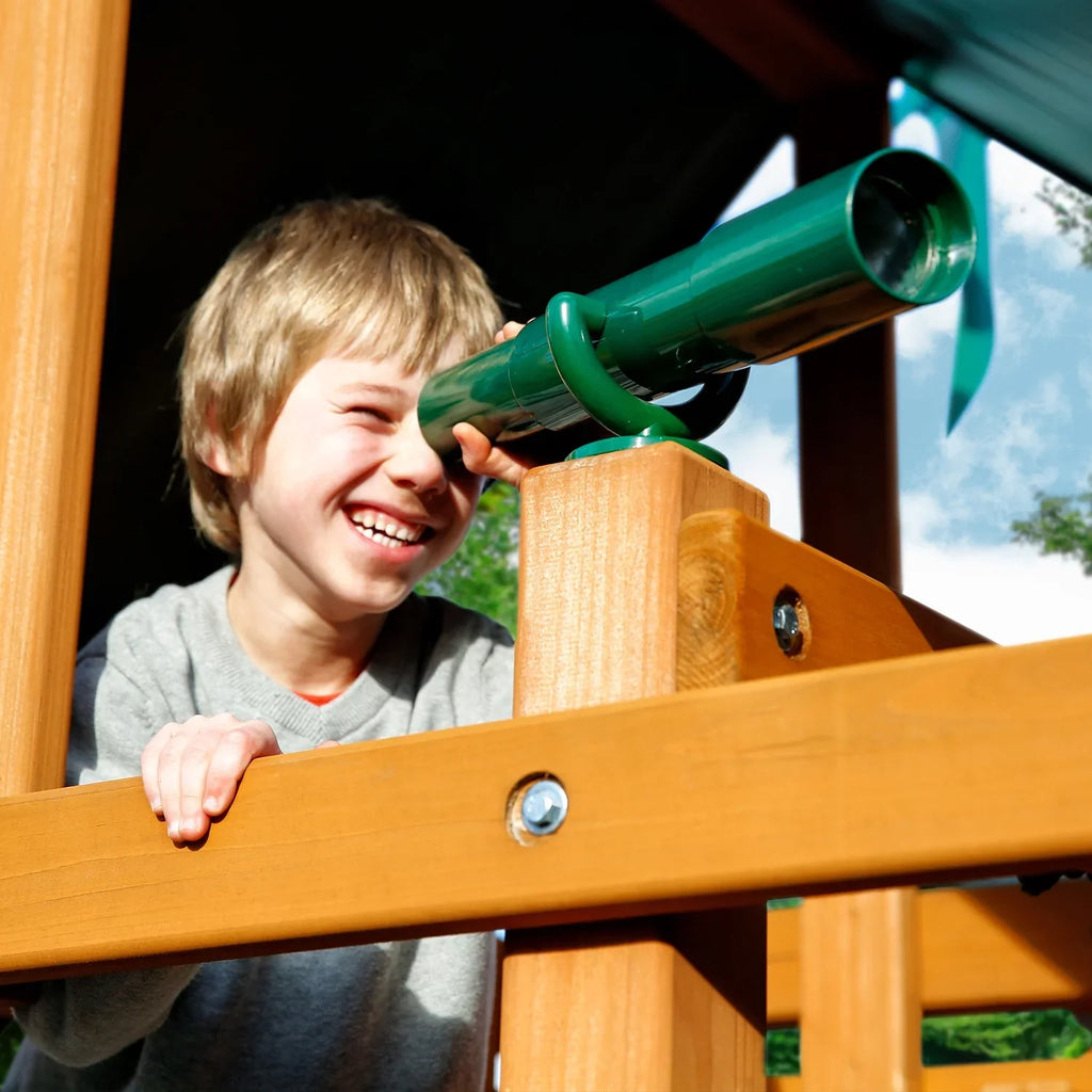 Playsets Bars, Canopy, Swing Monkey and Climbing Green Navigator with Rock Wooden Gorilla Vinyl Set Wall