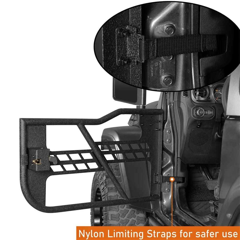 Steel Door 2018-2023 Jeep Black Frame Tubular Hooke Guards JL Half Wrangler Road Fit 2-Door