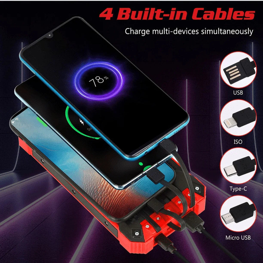 Solar 6 with Qi Portable Power Charger For Cables Waterproof Solar C LED Ulefone IPX4 External Bank USB Outputs Built-in 5V/3A 20000mAh 9 Inputs Wireless 4 Battery 3 15W Flashlight Armor Port