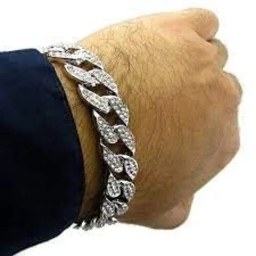 ST10311 -C Charles - MB on Blast Hop Timepiece- Men's Big Raymond Inspired by Bling Diamond Blue Out - Rhinestones SLV Iced Hip Watch