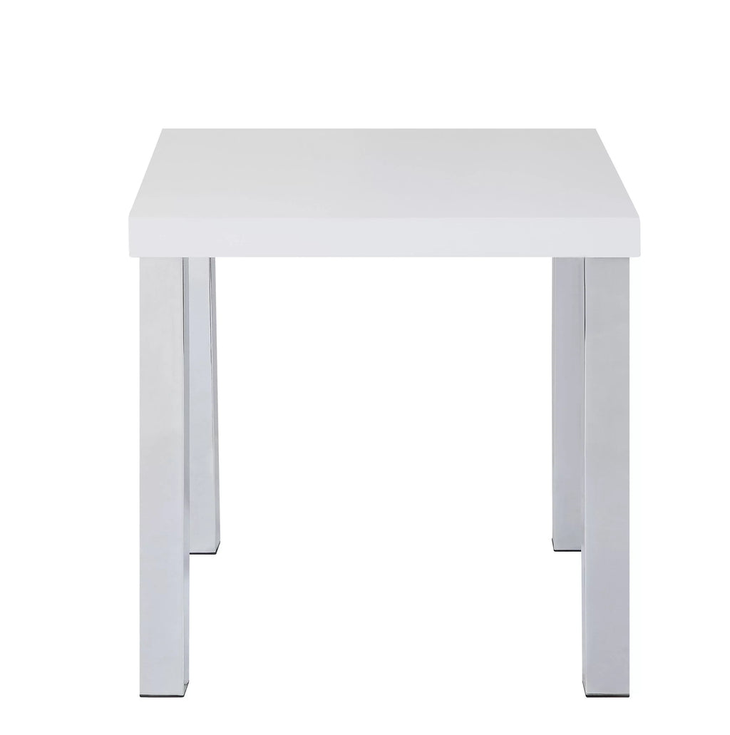 Chrome High End Gloss White ACME Table, & Harta 82332