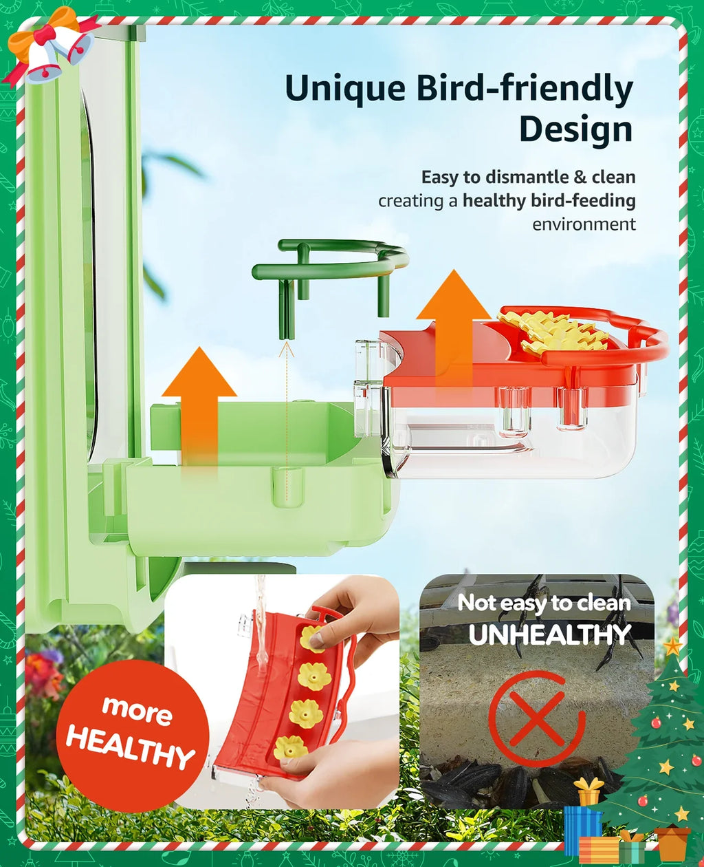 Gift Anyone Feeder 1 in 2 Feeders Bird Ideal Hummingbird Camera, AI with Camera, Bird HD Close-Ups Capture Camera Birds for with of Species, Auto 3MP with Identify Unique