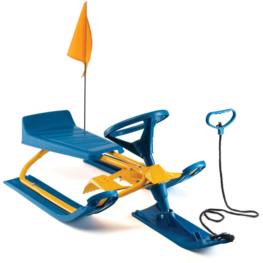 Kids & Frost Pull Sledding Safety Snow and Steering Brakes, Sled - for Wheel, Rope with Adults Racer Winter Rush Snow Machrus Sled Flag for Twin