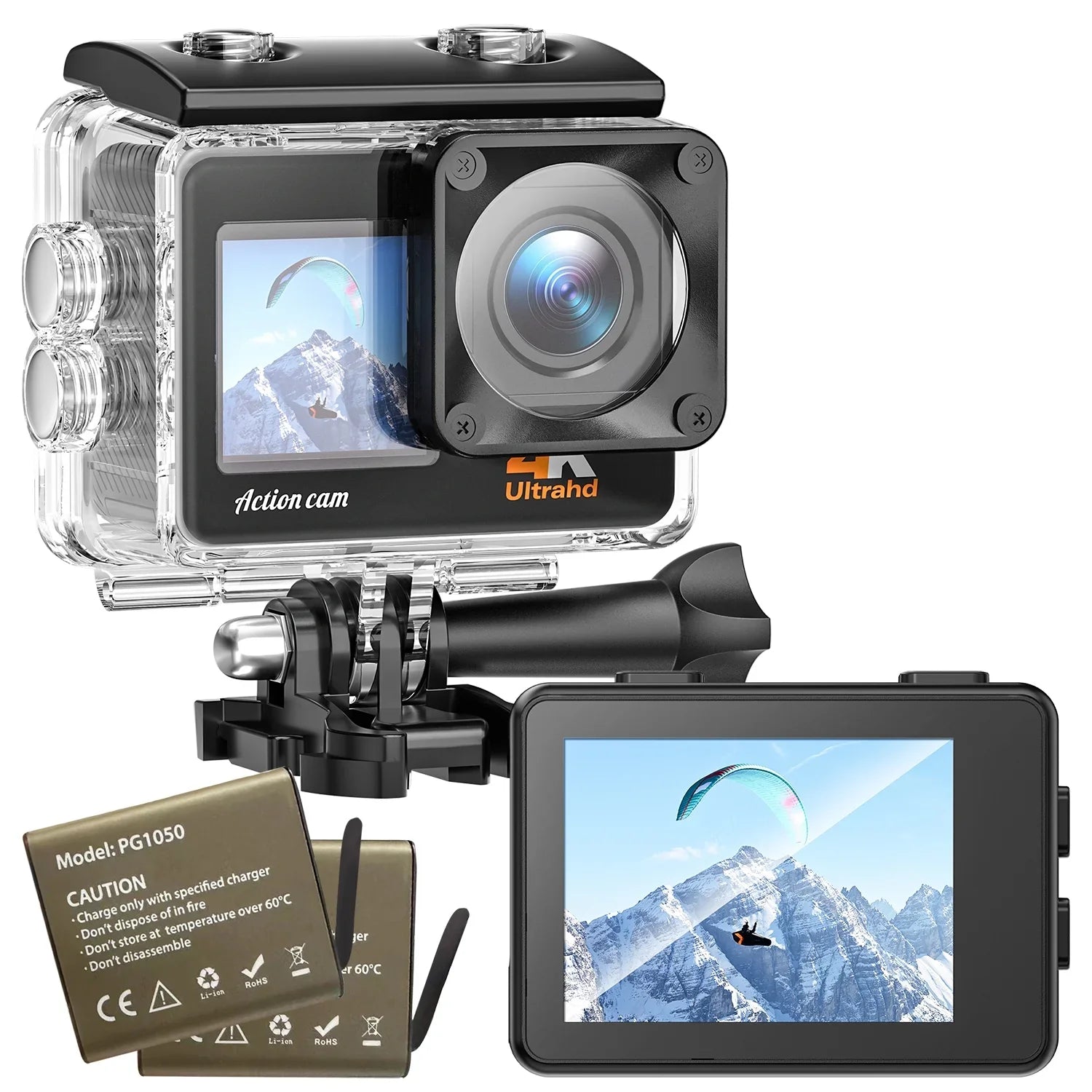Camera 131FT CAMPARK Ultra Dual Camera Underwater Angle EIS 170 Waterproof Screen Action 24MP Wifi 4K/30FPS HD Color Wide Degree Camera
