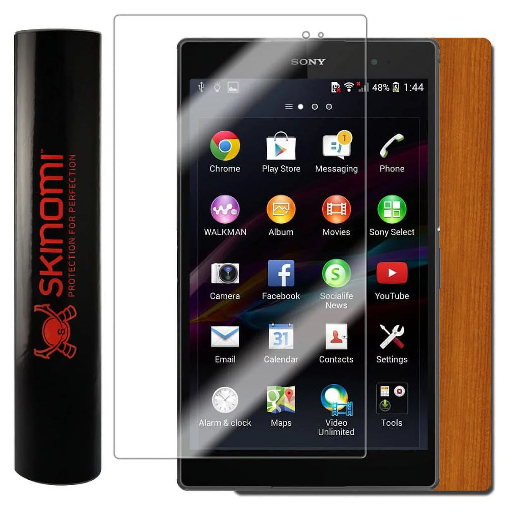 Skin Z3 Compact Skinomi Screen & Tablet Protector Xperia Wood Light for